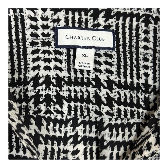 Charter Club Women's Blouse Print Black/White Size Xl Sku 2364 - Picture 10 of 16